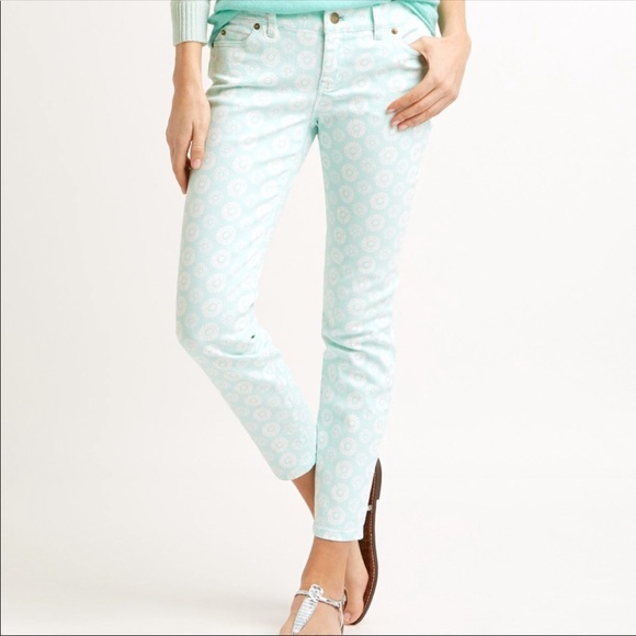 Vineyard Vines Aqua Batik Dot Ankle Jeans - Picture 1 of 6